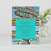 Einladung der farbenfrohen Key West Engagement Par (Stehend Vorderseite)