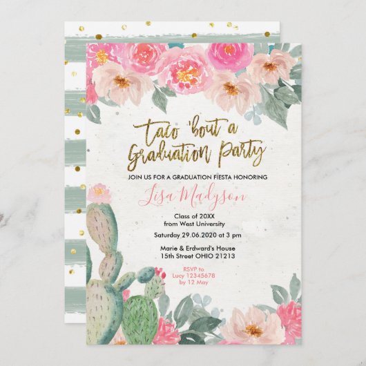 Einladung der Fiesta Graduation Party (Vorne/Hinten)