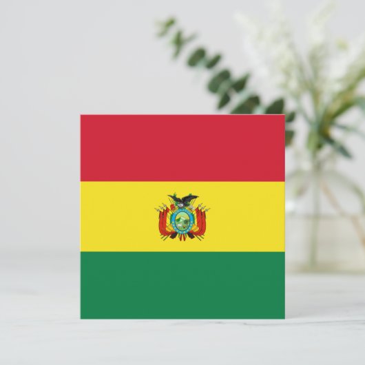 Einladung der Flagge Boliviens (Stehend Vorderseite)