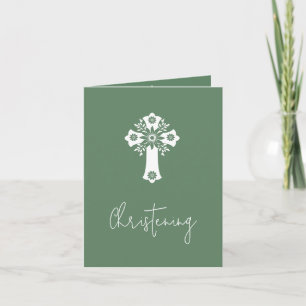 Einladung der Floral Cross Christening Fern Green