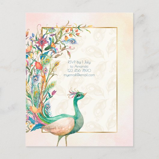 Einladung der florierenden Pfauenlobby (Rückseite)