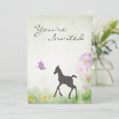 Einladung der Fohlen- und Schmetterlingspferddusch (Stehend Vorderseite)