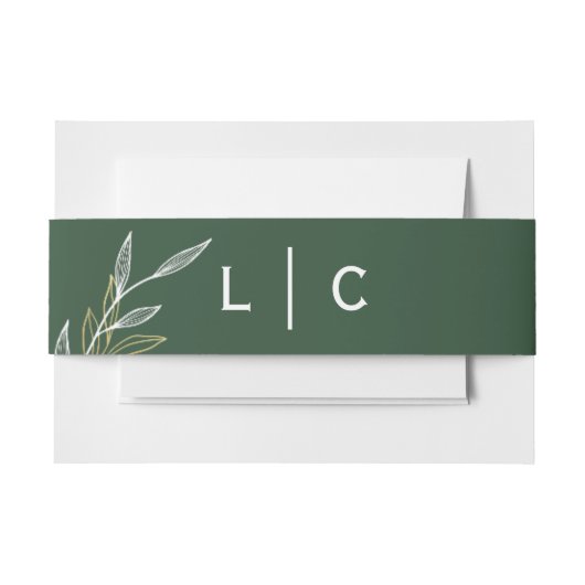 Einladung der Forest Green Leaf Bauch Band (Vorderseite Beispiel)