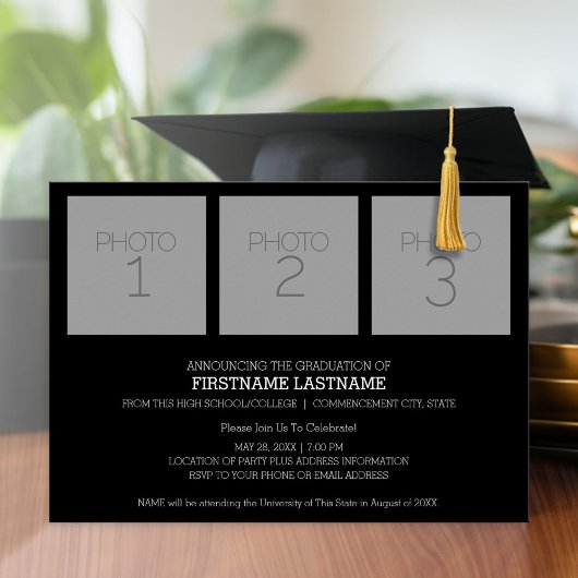Einladung der Foto-Ankündigung und der Graduierten