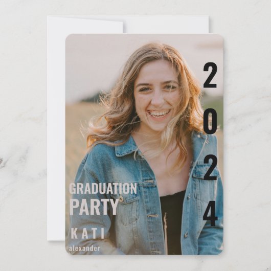 Einladung der Foto Rounded Graduation Party 2024 (Vorderseite)