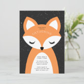 Einladung der Fox Baby Dusche (Stehend Vorderseite)