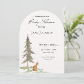 Einladung der Fox Baby Dusche (Stehend Vorderseite)