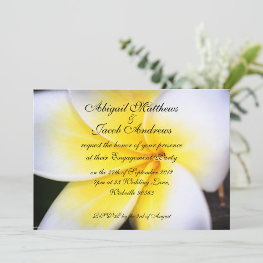 Einladung der Frangipani-Blume (Stehend Vorderseite)