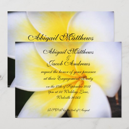 Einladung der Frangipani-Blume (Vorne/Hinten)