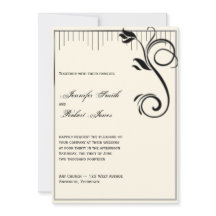 Einladung der französischen Deko Rose Black Cream