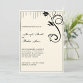 Einladung der französischen Deko Rose Black Cream (Stehend Vorderseite)