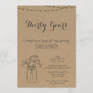 Einladung der Frau zum Geburtstag | Rustikales Kra