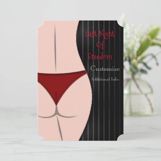 Einladung der Freedom Bachelor Party letzte Nacht (Stehend Vorderseite)