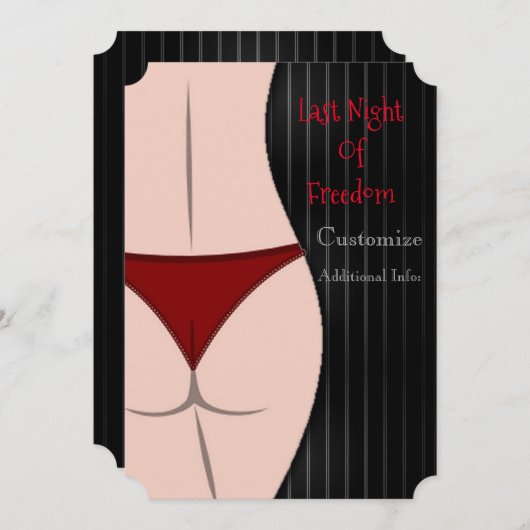 Einladung der Freedom Bachelor Party letzte Nacht (Vorne/Hinten)