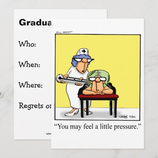 Einladung der Funny Nursing School Abschluss (Vorne/Hinten)