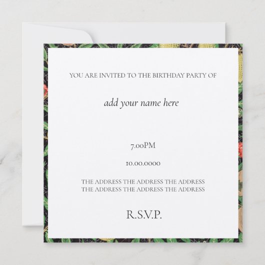 EINLADUNG DER GEBIRGSPARTEI: WILLIAM MORRIS (Rückseite)