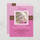 EINLADUNG DER GEBURTSTAGIN: knapp 2 (Vorne/Hinten)