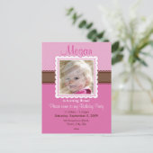 EINLADUNG DER GEBURTSTAGIN: knapp 2 (Stehend Vorderseite)