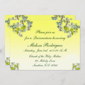 Einladung der Gelben Flora Quinceañera (Vorne/Hinten)