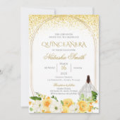 Einladung der Gelben Flora Quinceanera (Vorderseite)