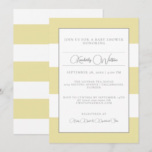 Einladung der gelben Strippendusche (Vorne/Hinten)