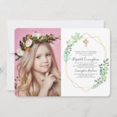 Einladung der geometrischen Foliage Cross Foto (Vorderseite)