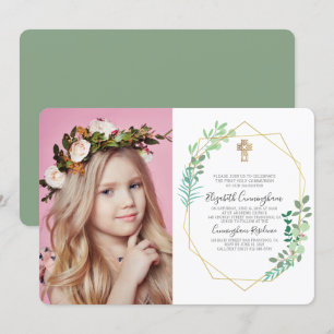 Einladung der geometrischen Foliage Cross Foto