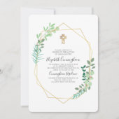 Einladung der geometrischen Foliage Gold Cross Bap (Vorderseite)