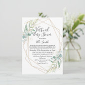 Einladung der geometrischen Foliage Virtual Baby-D (Stehend Vorderseite)