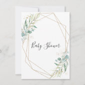 Einladung der geometrischen Foliage Virtual Baby-D (Rückseite)