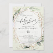 Einladung der geometrischen Gold-Baby-Dusche (Vorderseite)