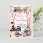 Einladung der geometrischen Gold-Baby-Dusche (Stehend Vorderseite)