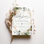 Einladung der geometrischen Green Gold Baby Dusche