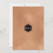 Einladung der geometrischen Kupferfolie Wasserfarb (Rückseite)