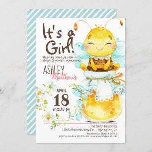 Einladung der Girl Honey Bee Baby Dusche