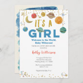 Einladung der Girl Planets Outdoor Space Baby Dusc (Vorne/Hinten)