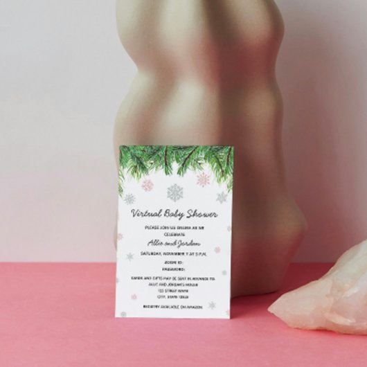 Einladung der Girl Winter Baby Dusche