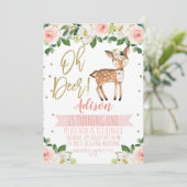 Einladung der Girls Oh Deer Birthday Party (Stehend Vorderseite)