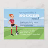 Einladung der Girl's Soccer Match Postcard (Vorderseite)