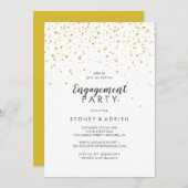 Einladung der Gold Confetti-Engagement-Partei (Vorne/Hinten)
