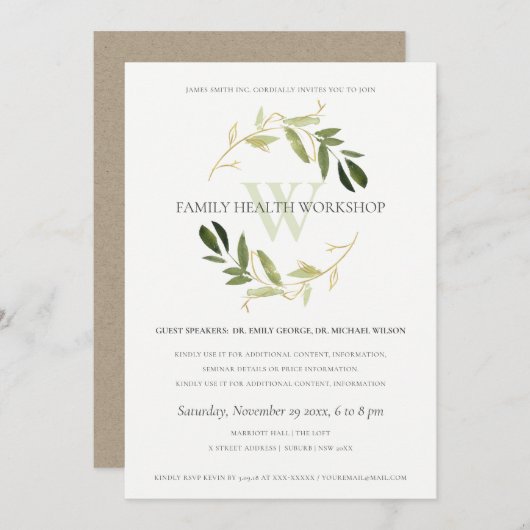 EINLADUNG DER GOLD FOLIAGE WREATH WORKSHOP-VERANST (Vorne/Hinten)