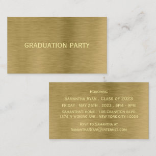 Einladung der Gold Metal Texture Graduation Party