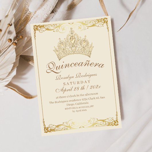 Einladung der Goldenen Krone von Quinceañera