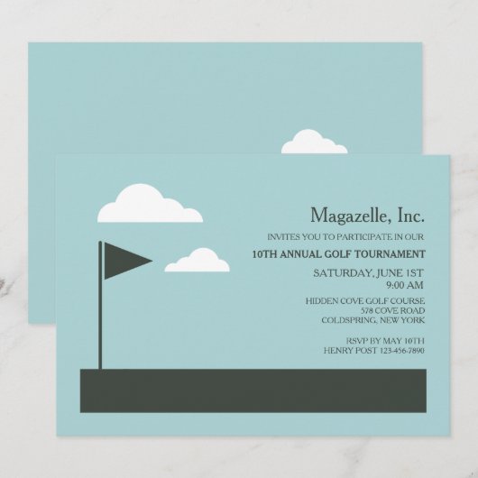 Einladung der Golfflagge (Vorne/Hinten)