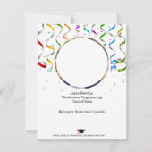 Einladung der GRADUATION-Party mit schwarzer Spitz (Rückseite)