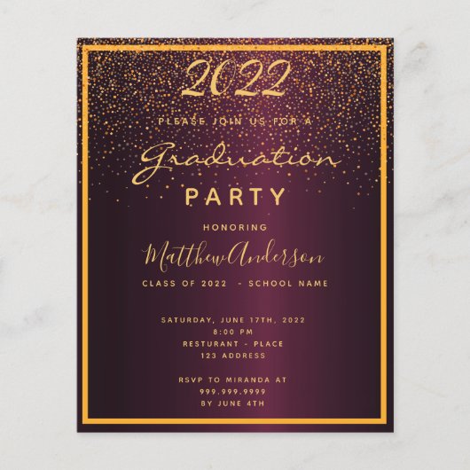 Einladung der Graduationspartei Bordeaux zum Haush Flyer (Vorne)