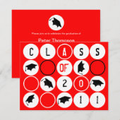 Einladung der Graduationspartei DOT191 Rot (Vorne/Hinten)