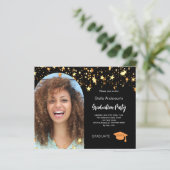 Einladung der Graduierungspartei "Black Gold Foto" (Stehend Vorderseite)