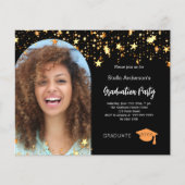 Einladung der Graduierungspartei "Black Gold Foto" (Vorderseite)