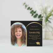 Einladung der Graduierungspartei "Black Gold Foto" (Stehend Vorderseite)